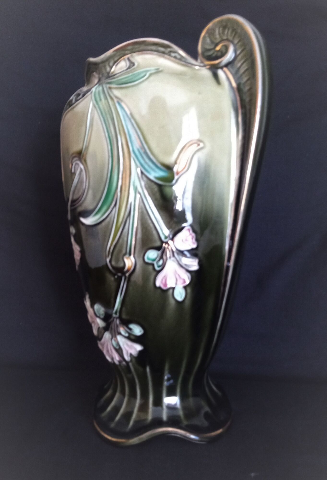 Gustave de Bruyn Art Nouveau earthenware vase by Fives Lille