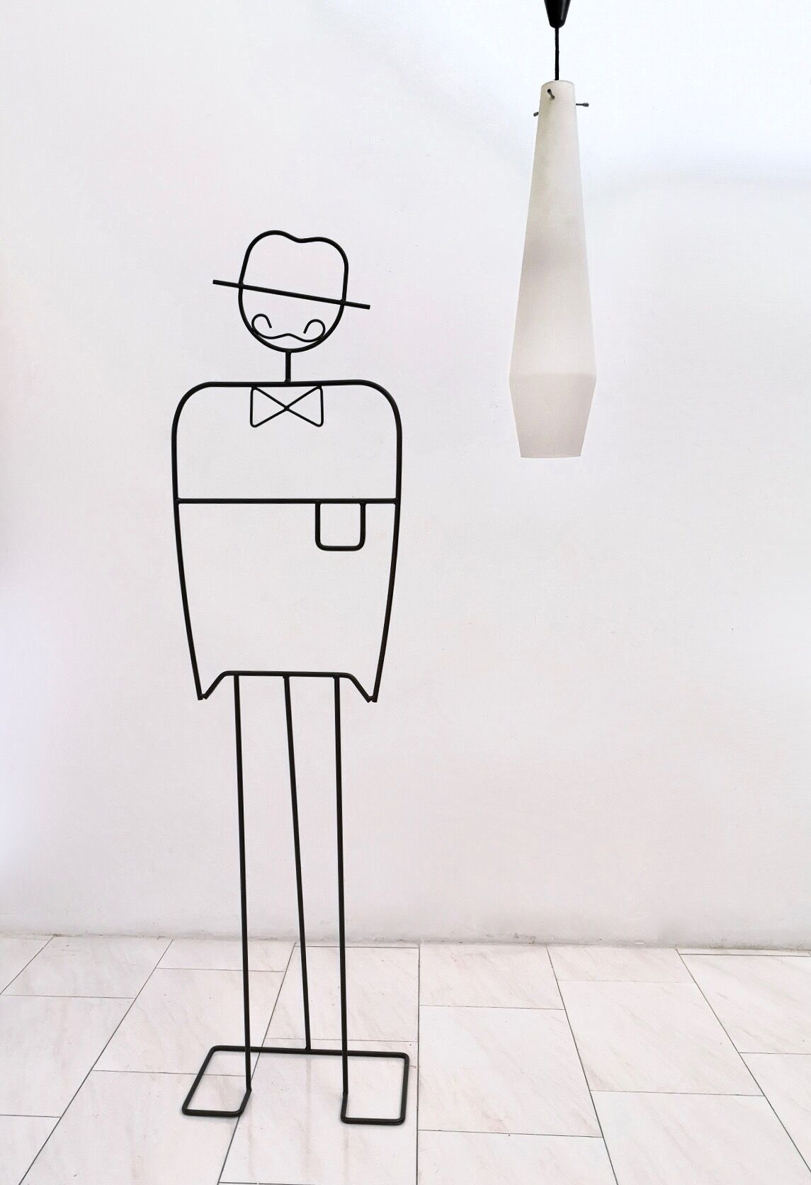 Vintage encased glass and brass pendant by Stilnovo, Italy