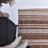 215x300 cm orange beige wool kilim rug, 7x10 terracota kilim rug.