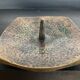 Brutalist bronze candle holder