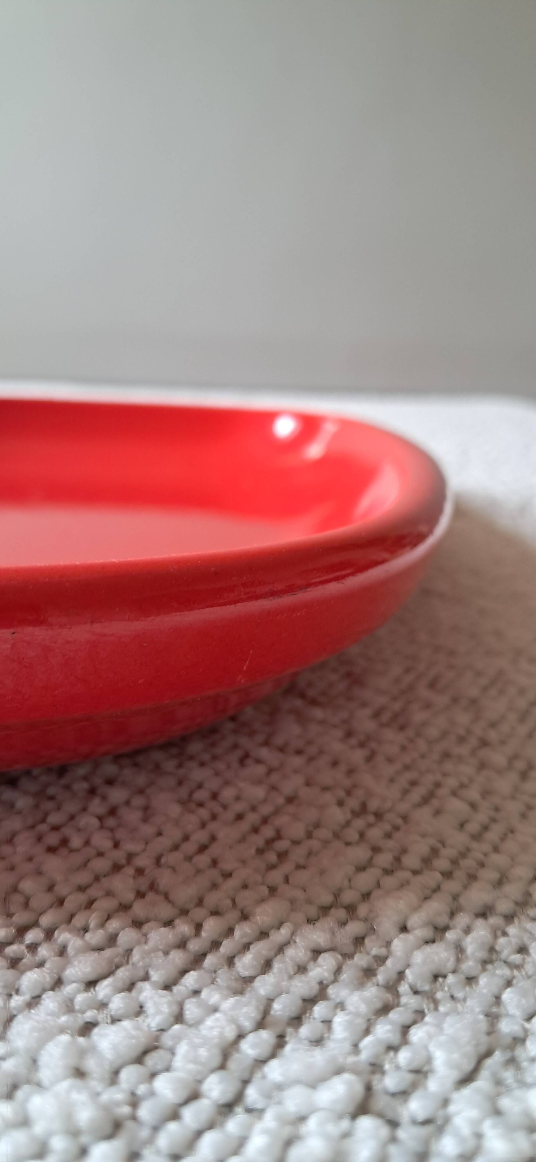 Bright red vintage serving dish