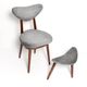 Vintage mid-century grey velvet heart-shaped chair, Europe, 1960s.
