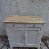 Vintage Parisian buffet re-enchanted in pearl grey, wooden top.