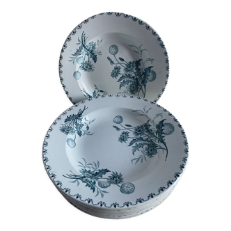 Lot de 10 assiettes creuses Terre de Fer XIXème, modèle Madrid