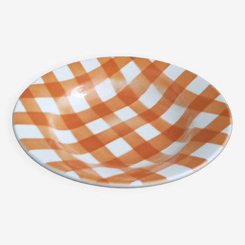 Sarreguemines checkered soup plate