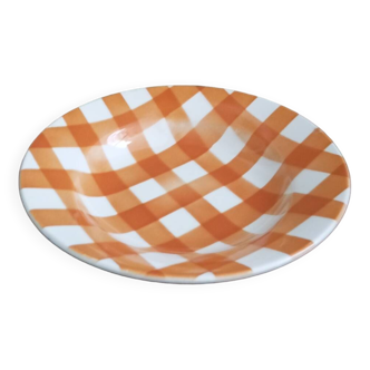 Sarreguemines checkered soup plate