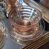 Set of 6 Gondolo cups and saucers in iridescent amber glass – design