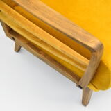 Yellow vintage armchair, Germany, 1960s, mustard velvet