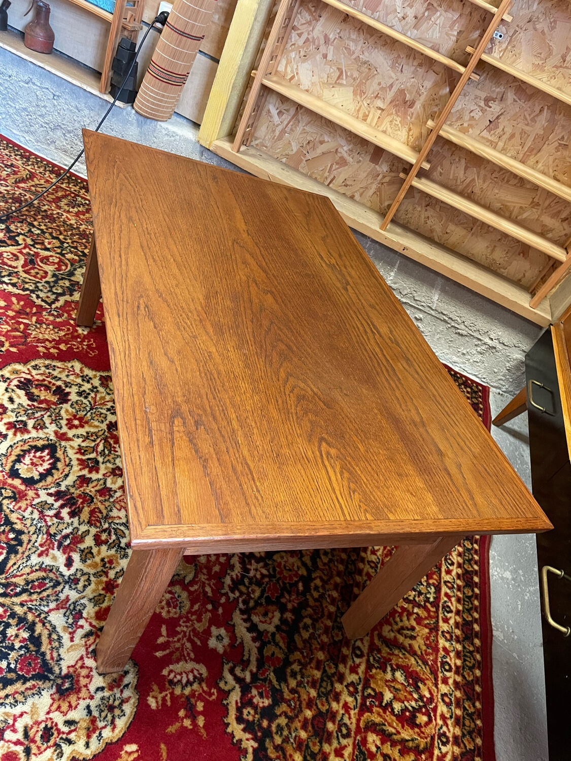 Table basse un tiroir bois vintage ep 50/60