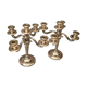 Pair of large candlesticks with 4 silver metal lights in Louis XVI style