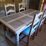 Oak farmhouse table and 4 chairs