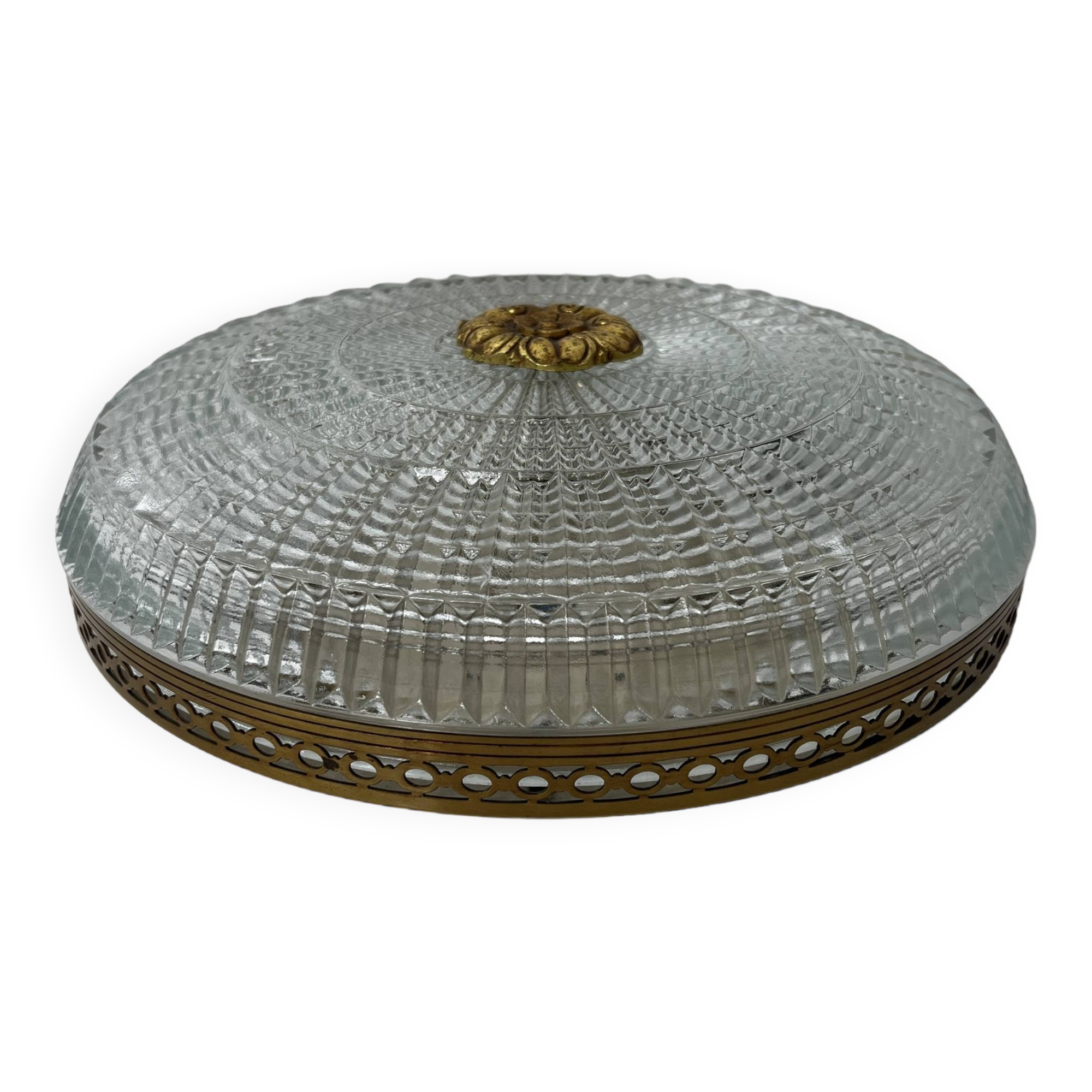 Lucien Gau Two-light gold/crystal ceiling light 680/25