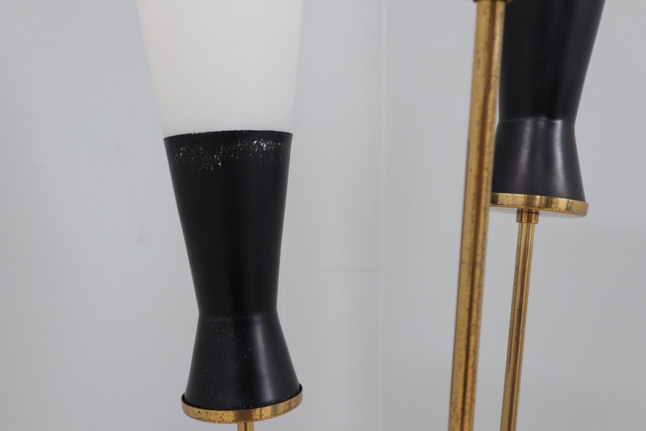 Mid century opaline glass floor lamp