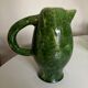 XL vase pitcher in green glazed clay Vallauris 1960