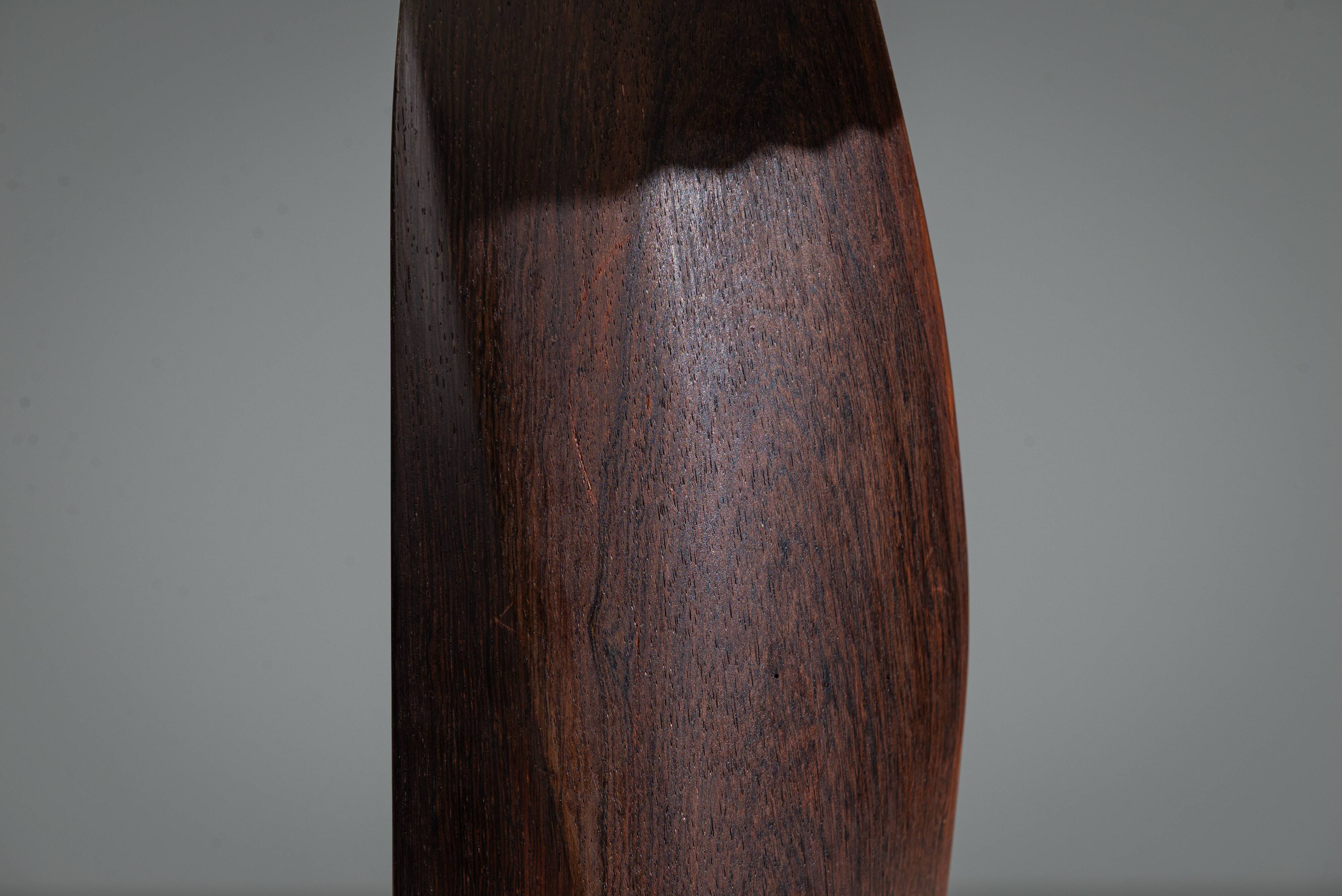 Large mid-century solid rosewood table lamp