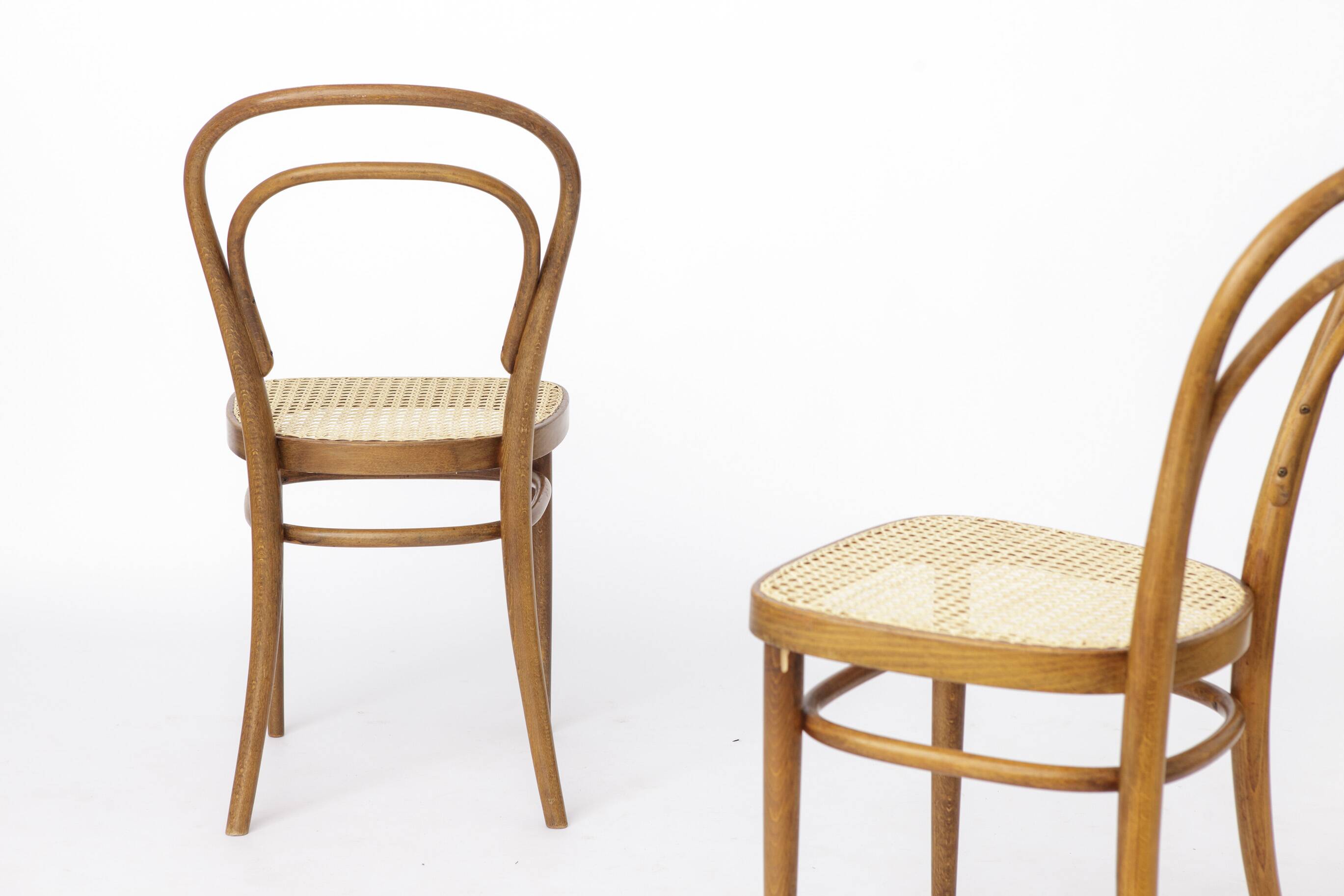 Pair of Vintage Thonet Model 14 Chairs | Radomsko Bentwood Dining Chairs |