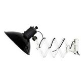 Lampe murale à ciseaux en émail noir industriel, années 1950