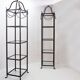 Pair of vintage pagoda-style shelves in black metal