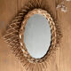Vintage rattan mirror in star/diamond shape