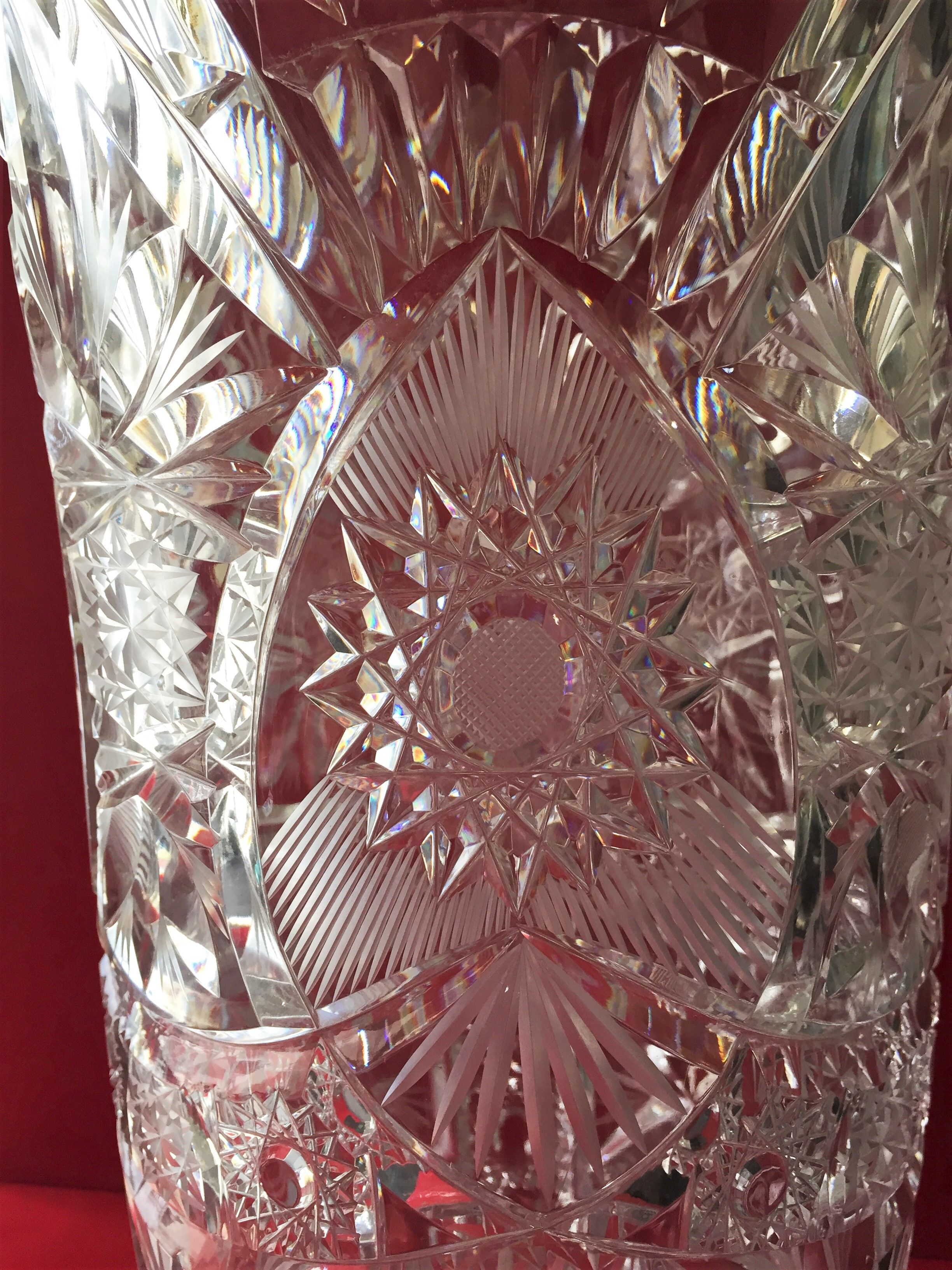 Vintage bohemian cut crystal vase
