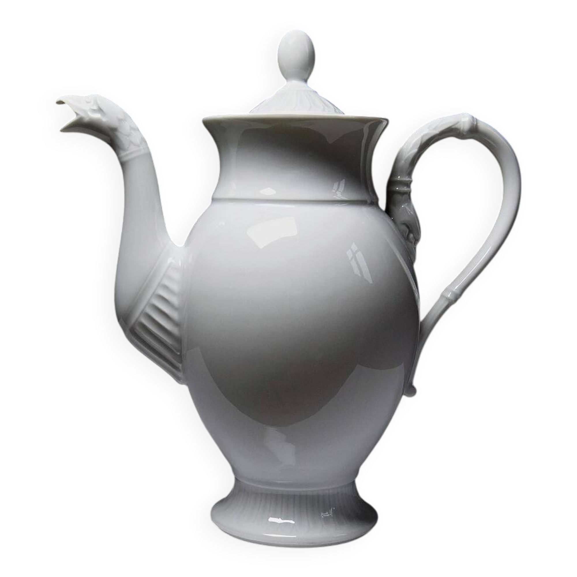 "Eagle" teapot, very fine white porcelain from Limoges by Raynaud, 1970s