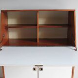 Teak and white formica secretary