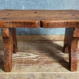 Old solid wood footrest stool