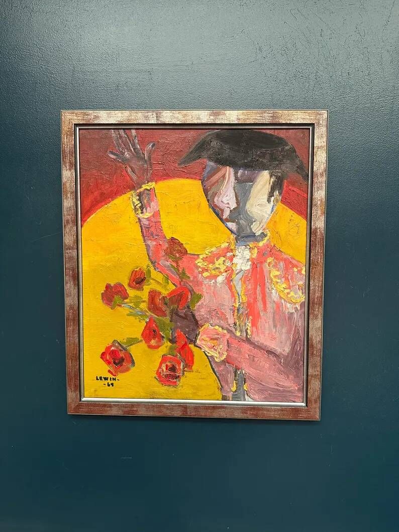 Original Swedish Oil on Canvas - "Matador" by Gösta Lewin (1920–2016)