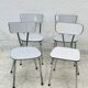 Set of 4 vintage grey chrome Formica kitchen chairs.
