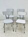 4 chaises de cuisine vintage en formica gris et chrome