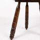 Low chair and turned wooden stool, Dudouyt style, France, 1940s