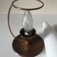 Lampe tripode teck et opaline vintage 1960