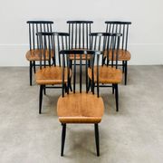 6 chaises Fanett par Ilmari Tapiovaara, scandinave, années 60