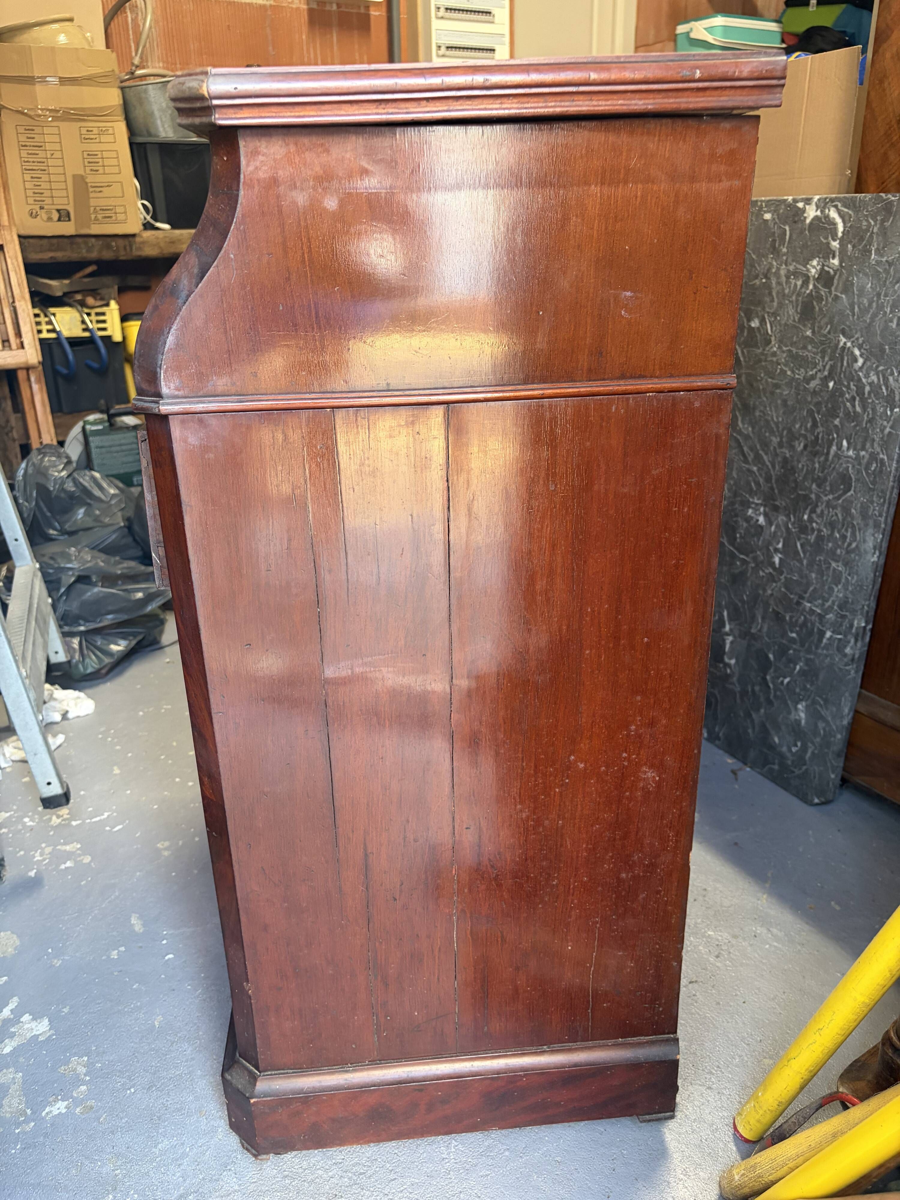 Louis-Philippe mahogany railway toilet commode