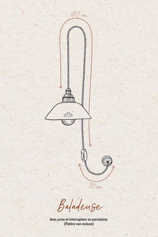 Pitchoun portable lamp in white terracotta