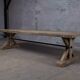 Farmhouse table in old solid oak, star-shaped legs 300 cm