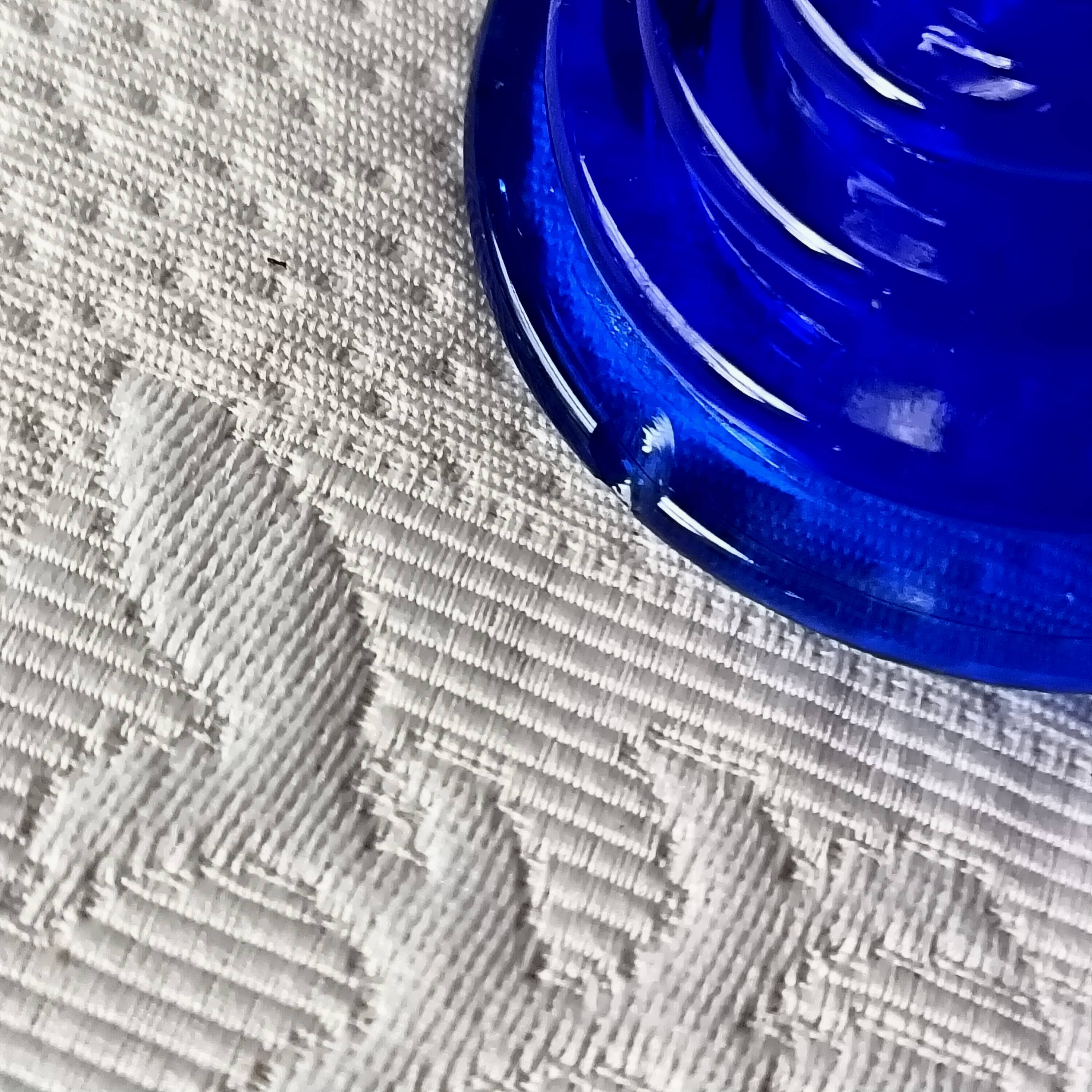 9 superb vintage cobalt blue glass stemmed flutes