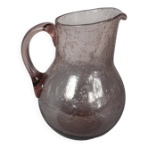 Biot pichet verre soufflé bullé modèle Ventru 22 cm couleur améthyste SD208