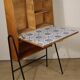 Vintage 1960s wooden secretary with metal legs.