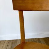Set of 4 baumann bistro chairs in blond wood / honey stamped 40-50 years