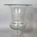 Pair of large antique Medici-shaped vases in engraved blown glass C412