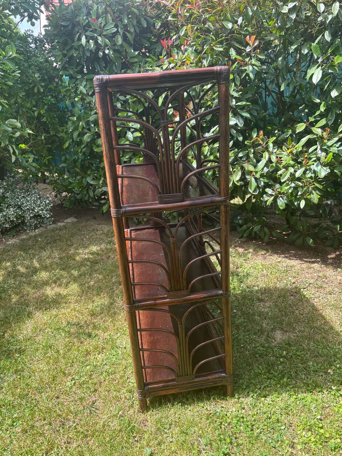Vintage rattan bookshelf