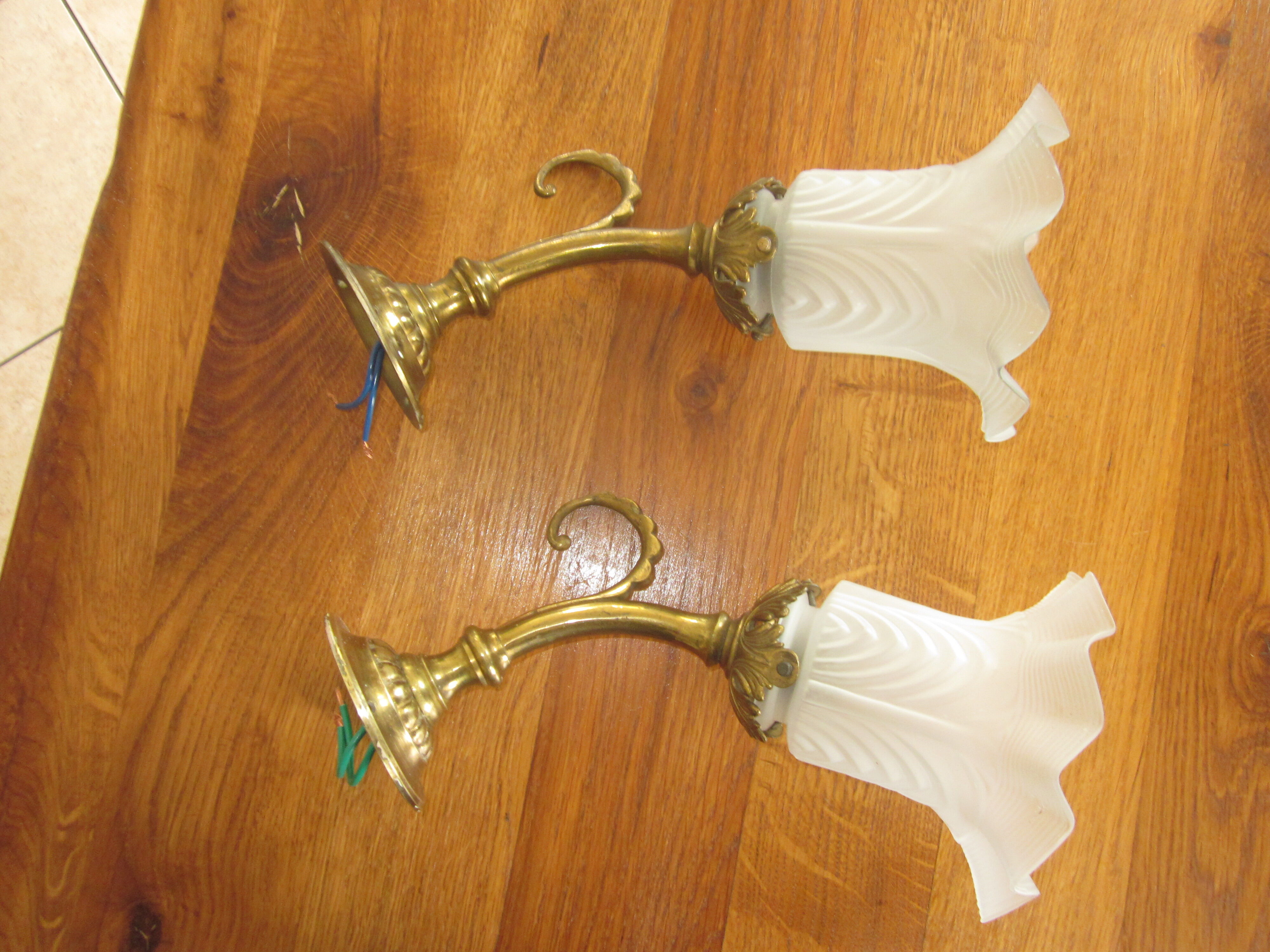 Pair of old bronze sconces