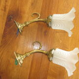 Pair of old bronze sconces