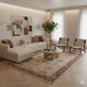 Beige and red oriental rug in wool.