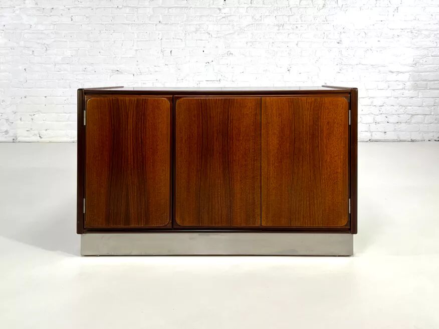 70s sideboard in rosewood and brushed aluminum