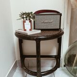 Table d’appoint ou chevet en rotin vintage