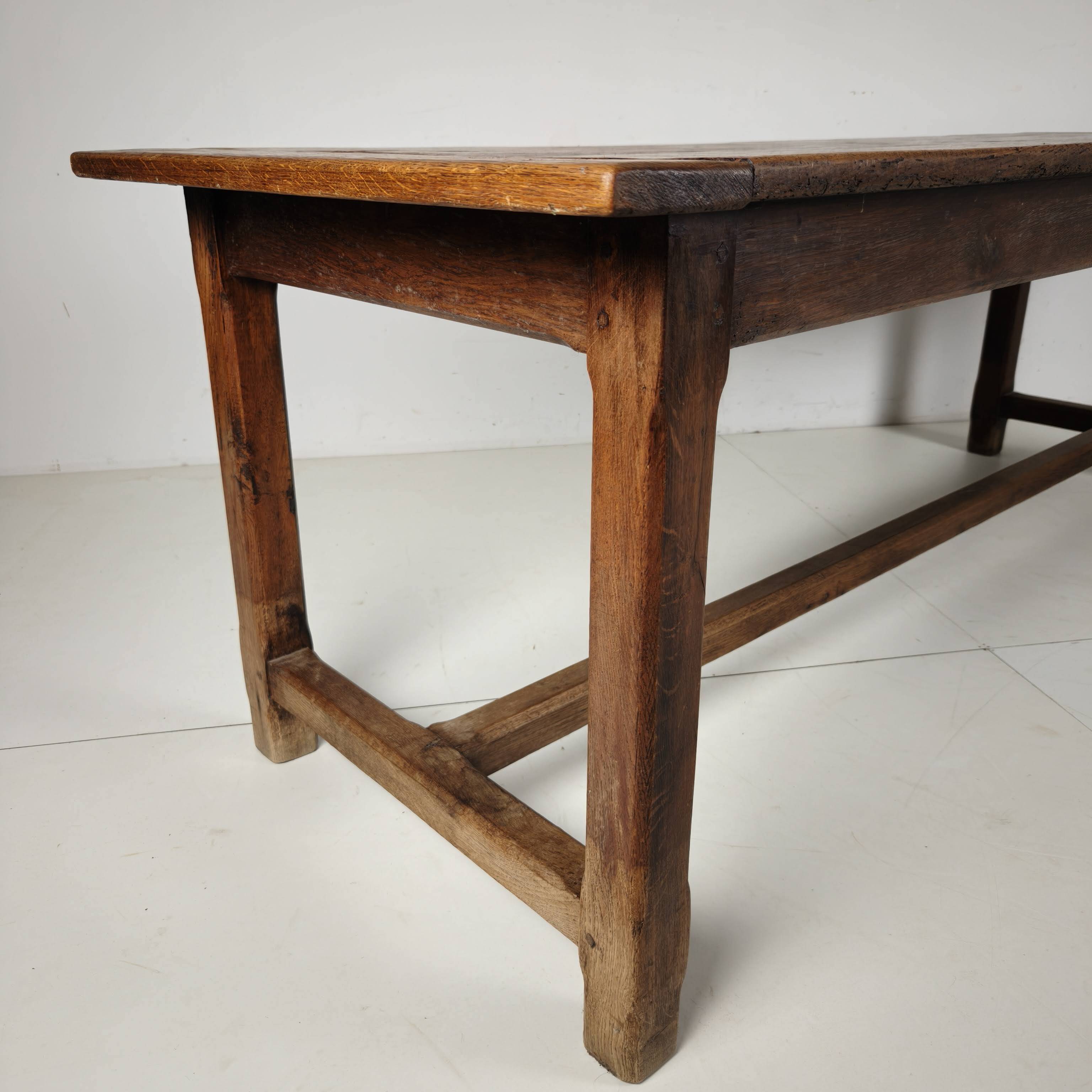 French Oak Farmhouse Table, 19th Century