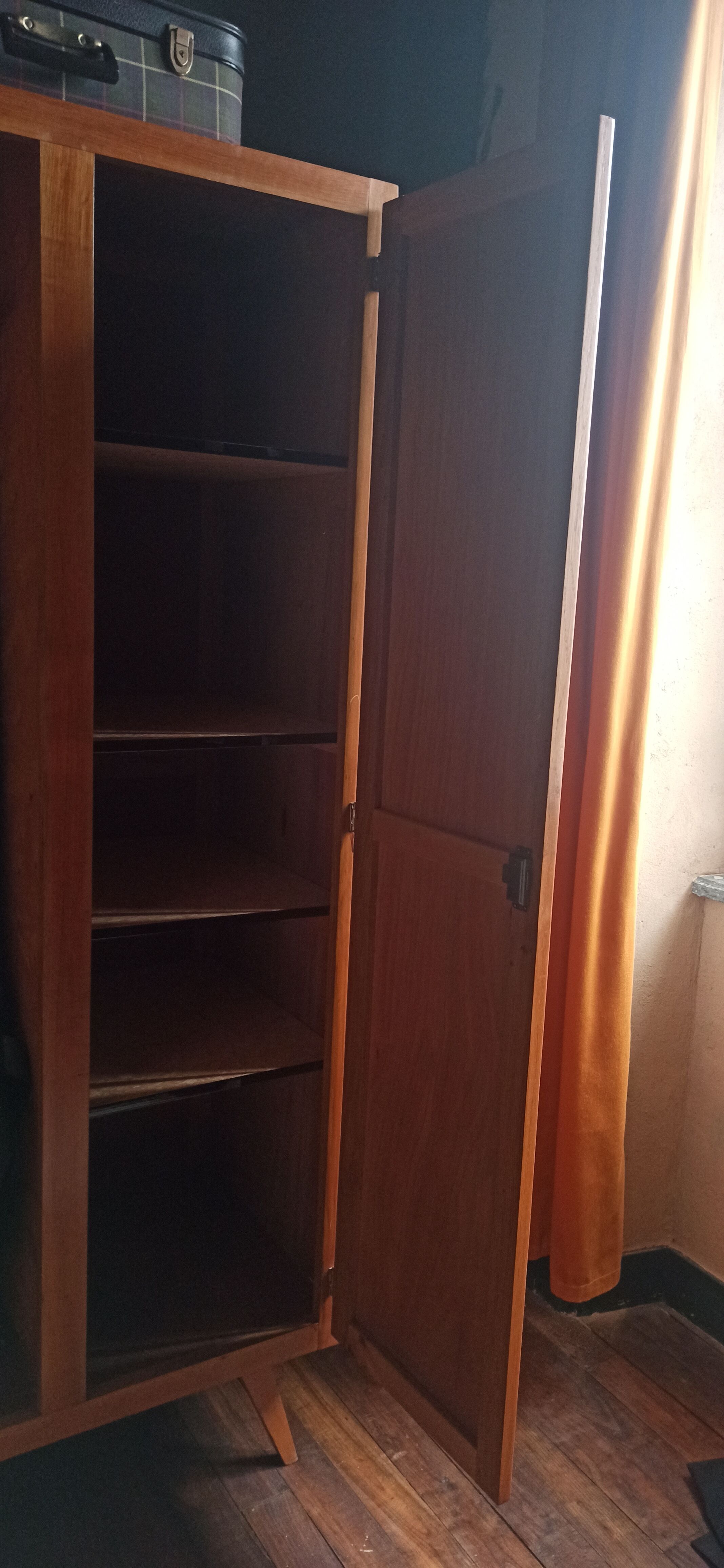 Parisian wardrobe / double wardrobe wooden cloakroom and vintage compass legs