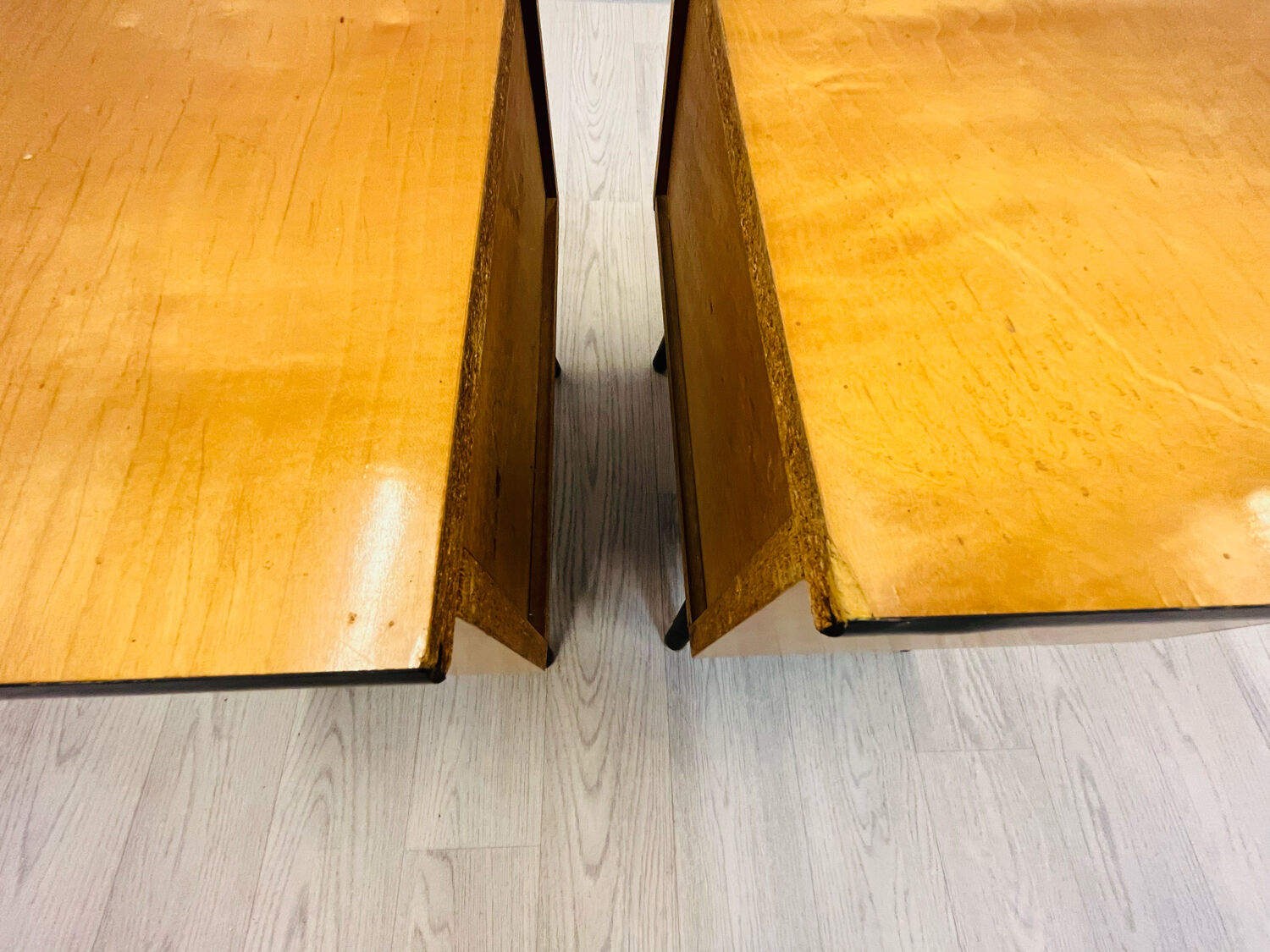 A pair of night cabinets